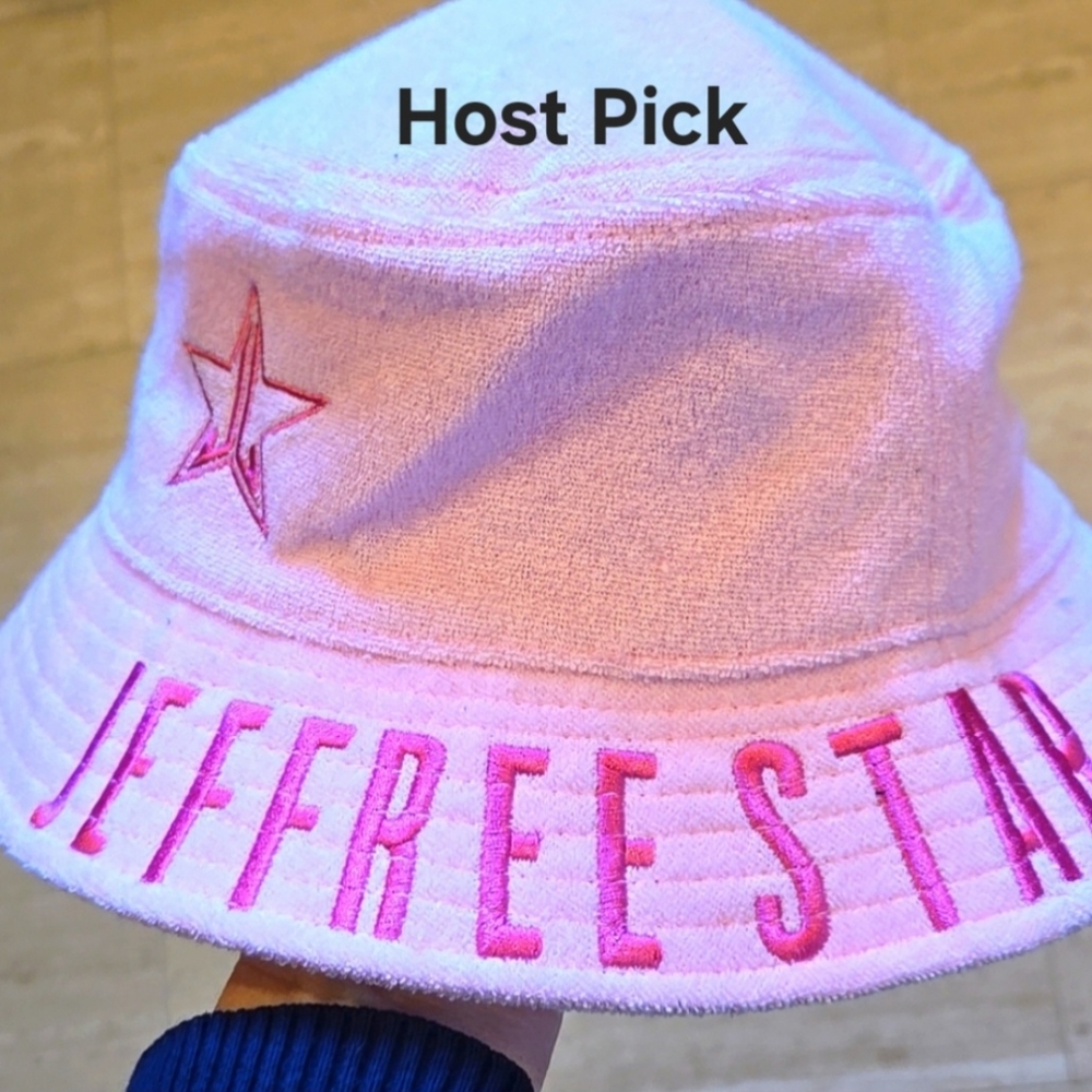 Jeffree Star Logo Pink Terry Cloth Stylish Bucket Hat